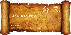 Szin Klaudia névjegykártya