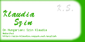 klaudia szin business card